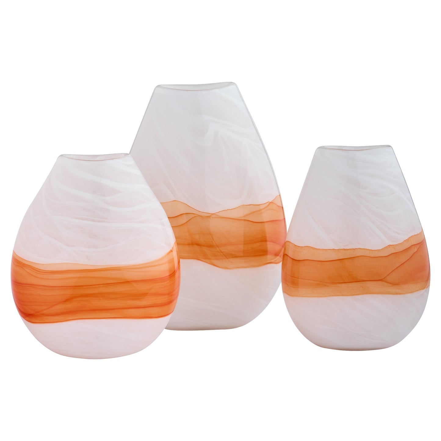 Cyan Design 12073 Pacaya Vase, Hand-Blown, White | Orange