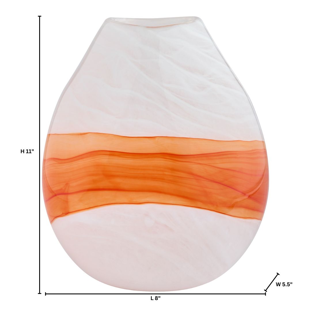Cyan Design 12073 Pacaya Vase, Hand-Blown, White | Orange