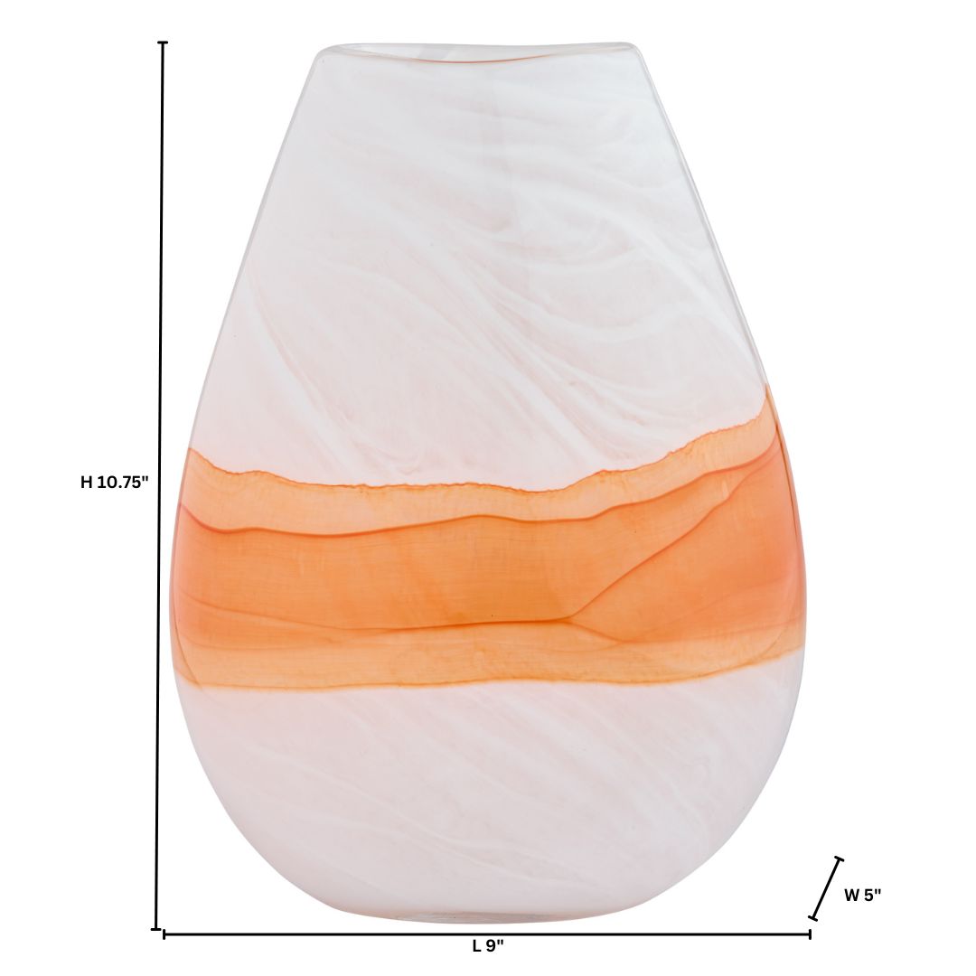 Cyan Design Pacaya 12074 Vase, MPN: 12074, Vase, Hand-Blown, White | Orange