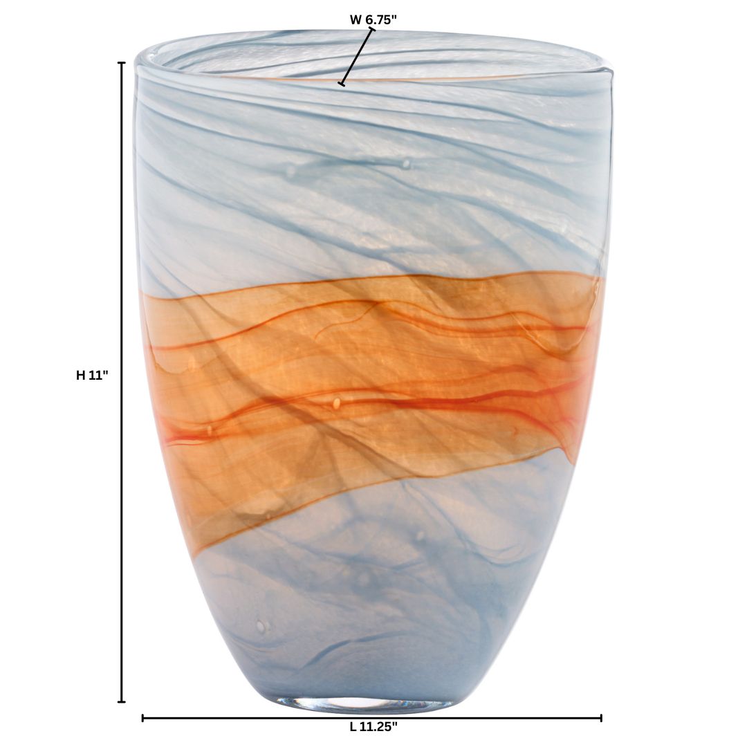 Cyan Design Pacaya 12076 Vase, Hand-Blown, Grey | Orange