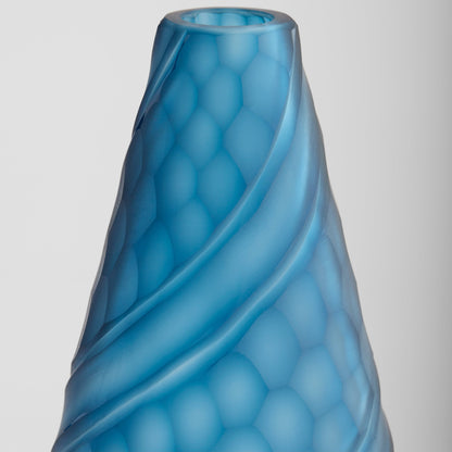 Cyan Design 12082 Vase, Hand-Carved, Blue, Cased Glass