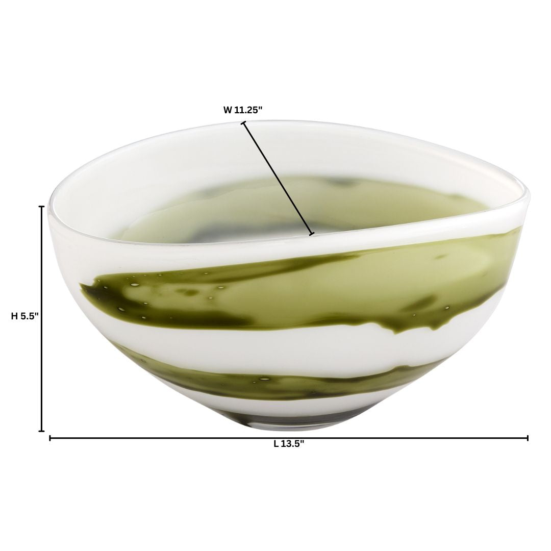 Cyan Design 12086 Bowl, Iridescent White | Green