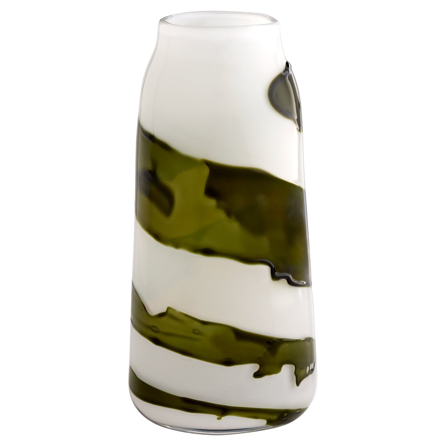Cyan Design 12087 Vase, Hand-Blown | Molten Glass Layers, Iridescent White | Green