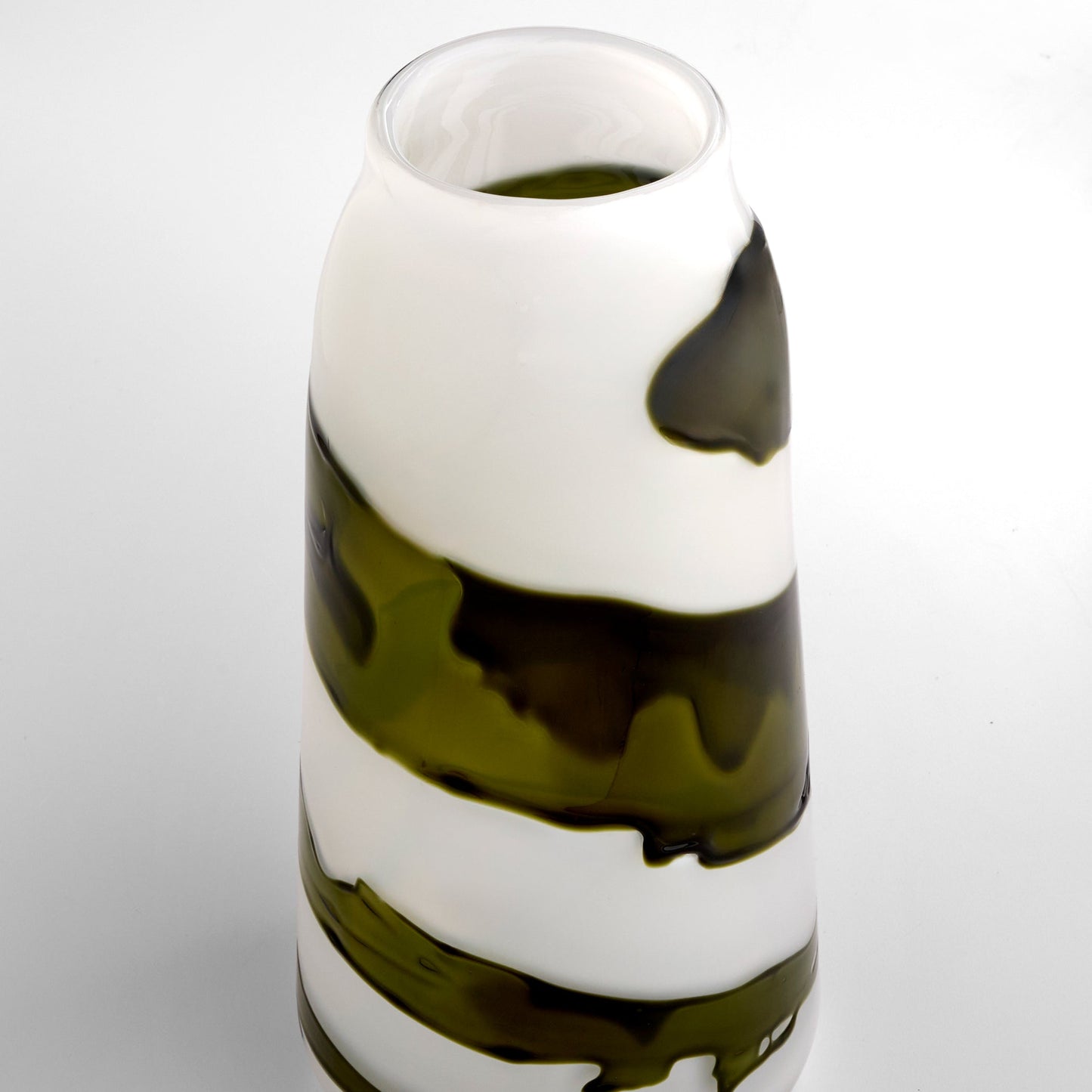 Cyan Design 12087 Vase, Hand-Blown | Molten Glass Layers, Iridescent White | Green