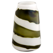 Cyan Design 12088 Vase, Hand-Blown | Molten Glass Layers, Iridescent White | Green