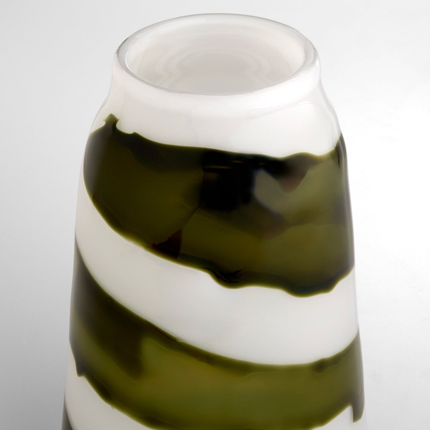 Cyan Design 12088 Vase, Hand-Blown | Molten Glass Layers, Iridescent White | Green