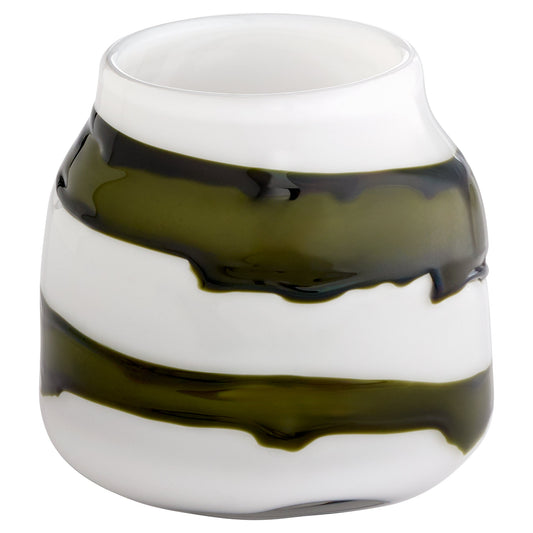 Cyan Design 12089 Vase, Hand-Blown, Iridescent White | Green