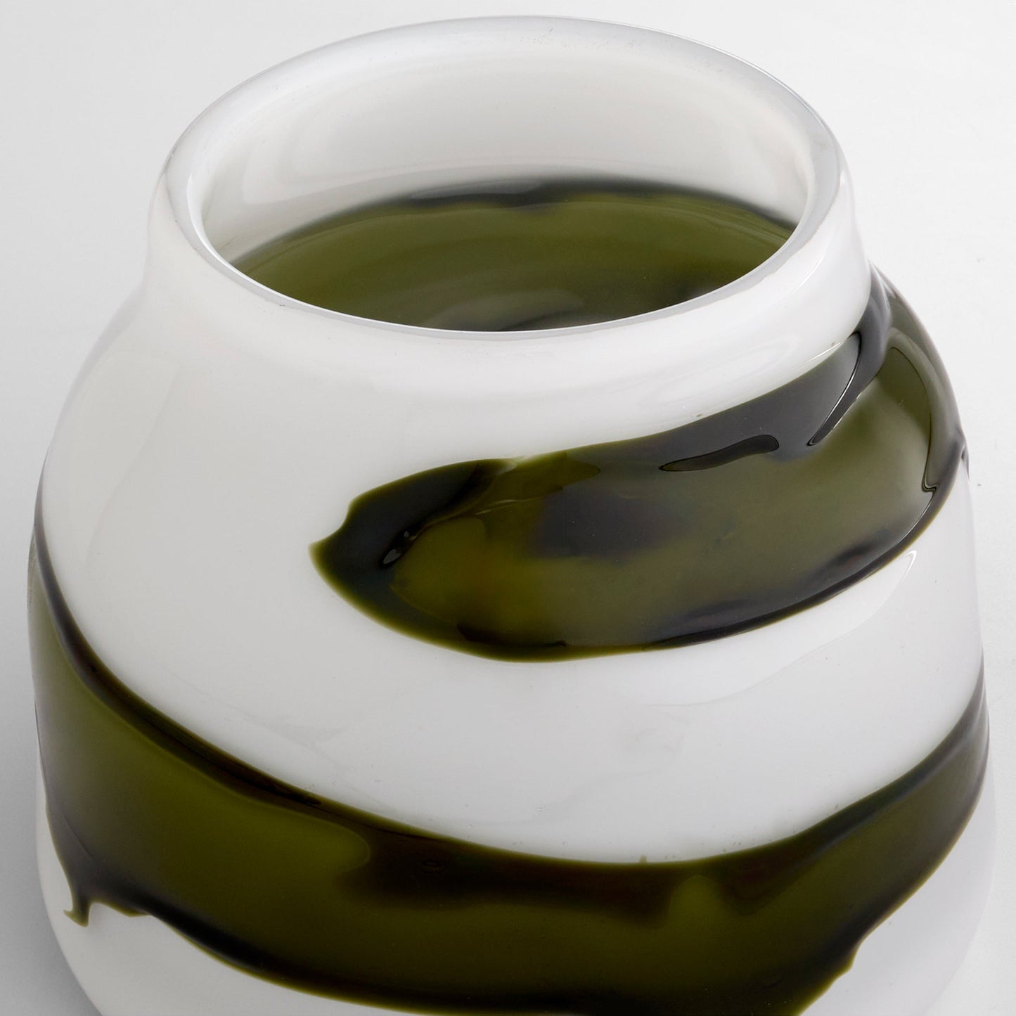 Cyan Design 12089 Vase, Hand-Blown, Iridescent White | Green