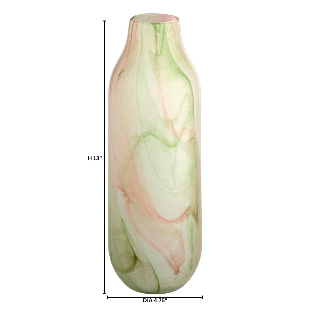 Cyan Design Fern 12091 Vase, 12091 Vase, Vase, Hand-Blown, White | Spring Green