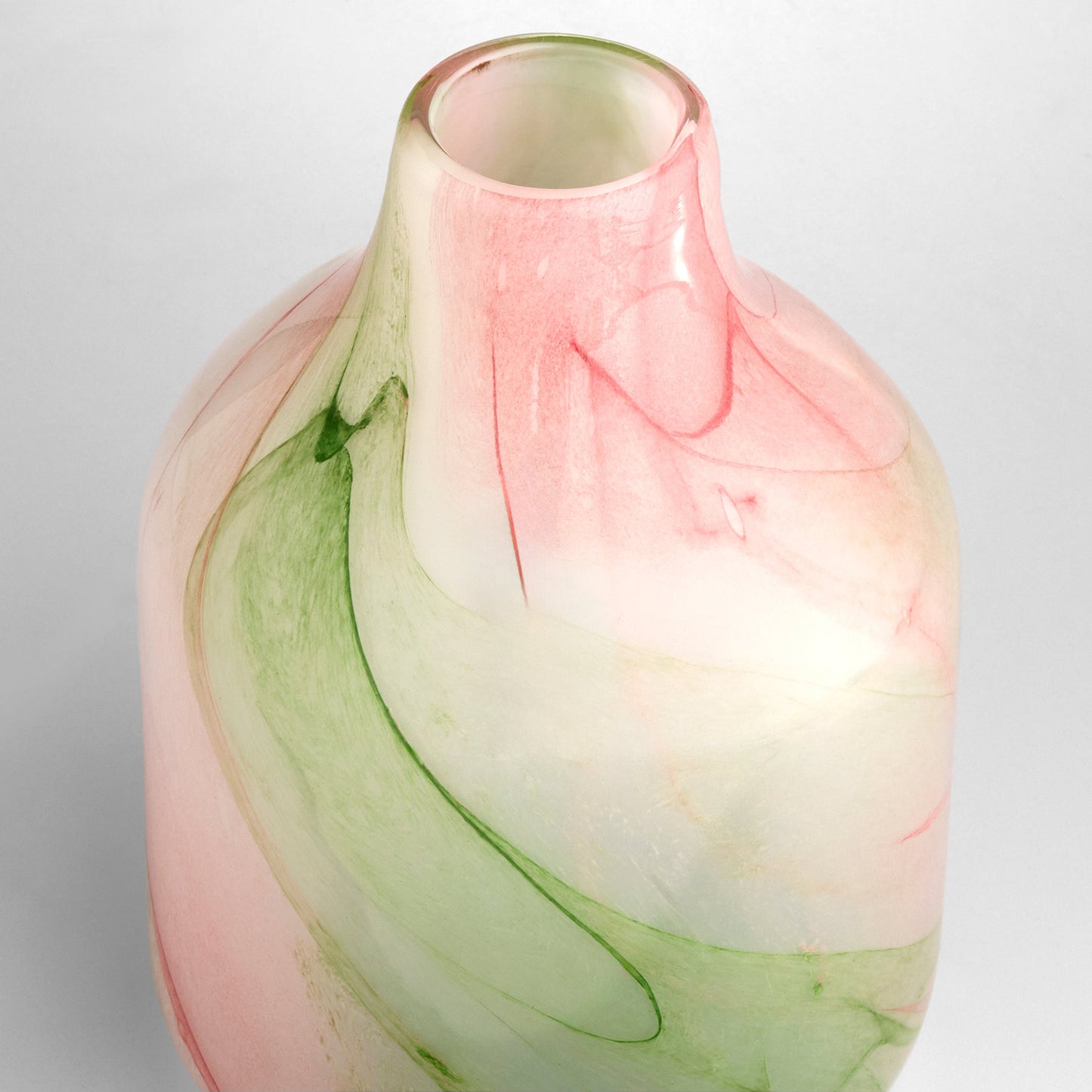 Cyan Design 12092 Vase, Hand-Blown, White | Spring Green