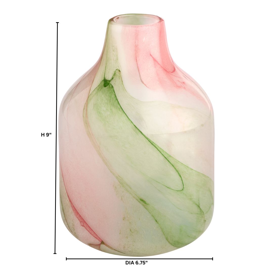 Cyan Design 12092 Vase, Hand-Blown, White | Spring Green