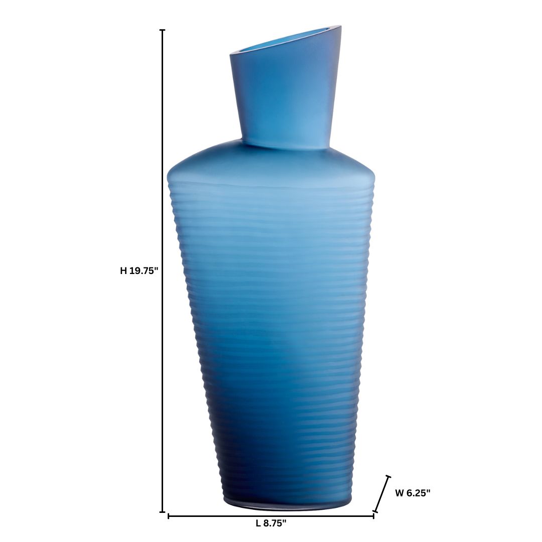 Cyan Design 12093 Vase, Large Scale, Hand-Carved, Blue