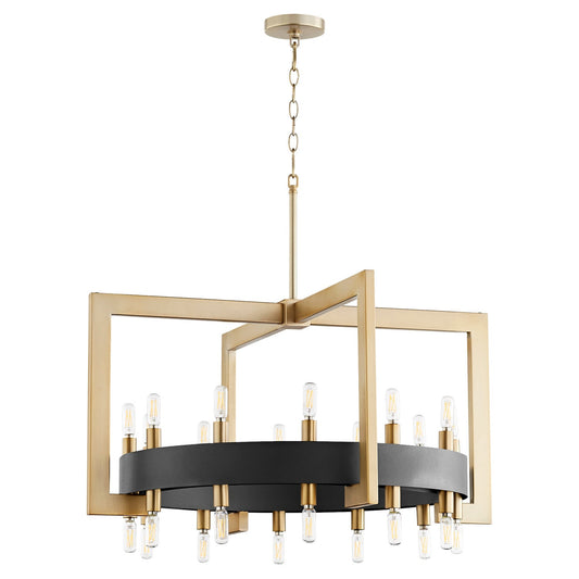 Cyan Design 11269 Archibald Chandelier 24-Light - Noir & Aged Brass