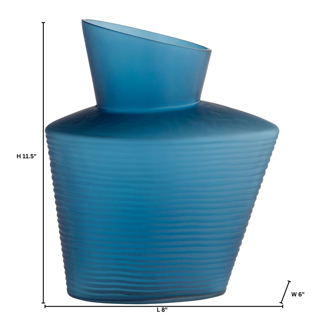 Cyan Design 12095 Vase, UL Damp Rated, Hand-Carved, Blue