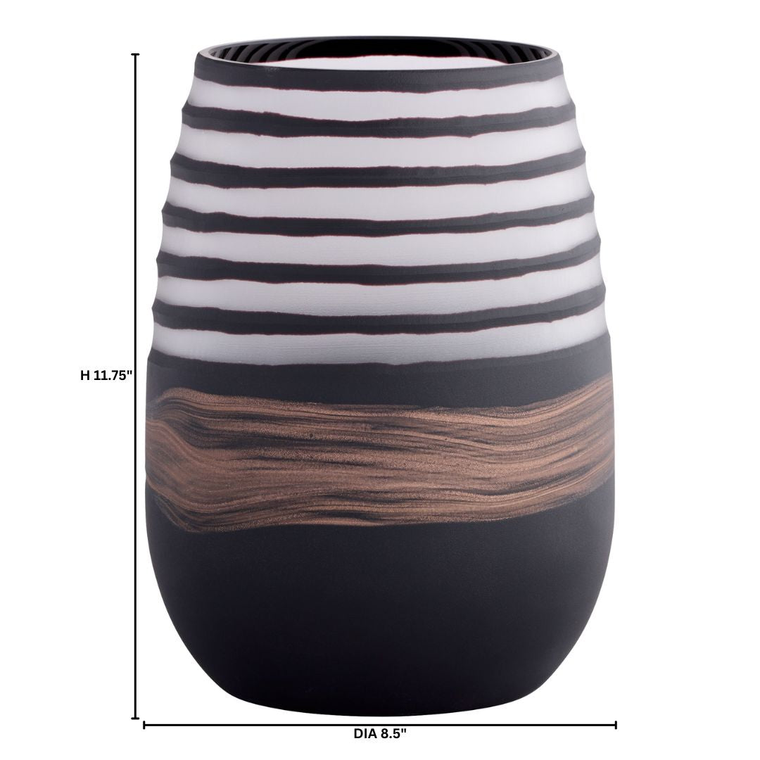 Cyan Design 12096 Vase, Hand-Carved, Black | Clear | Copper
