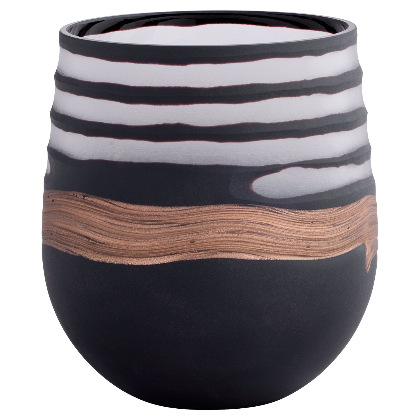 Cyan Design 12097 Vase, Hand-Carved, Black | Clear | Copper