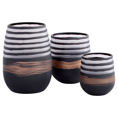 Cyan Design 12097 Vase, Hand-Carved, Black | Clear | Copper