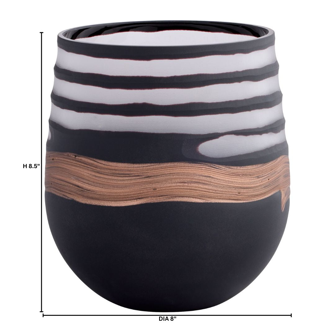 Cyan Design 12097 Vase, Hand-Carved, Black | Clear | Copper