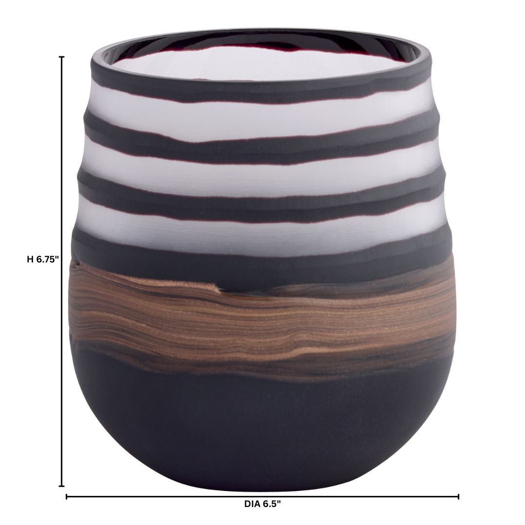 Cyan Design 12098 Vase, Hand-Carved, Black | Clear | Copper