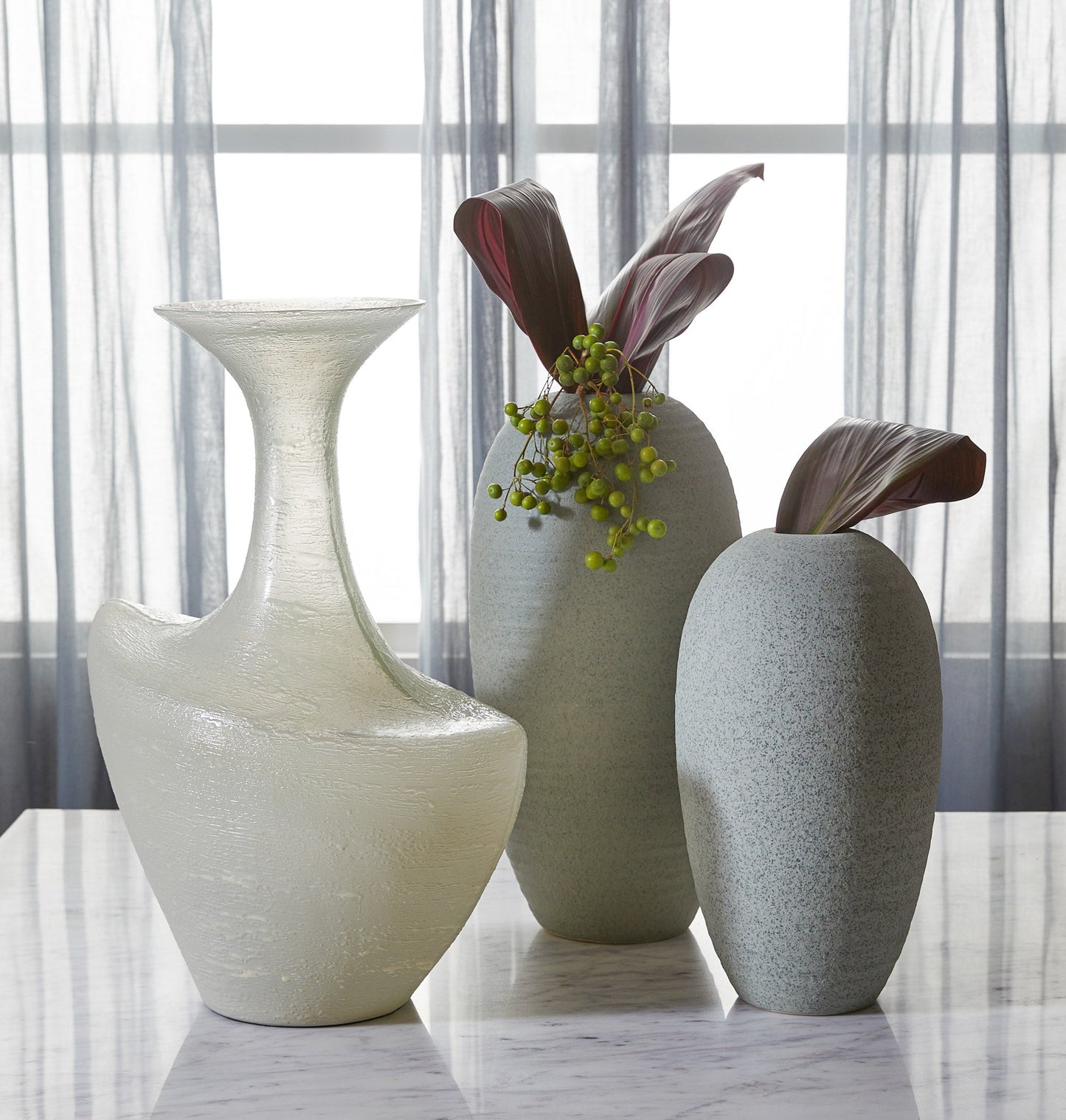 Cyan Design Taku 12099 Vase, Abstract Colored Glass, Icy Teal