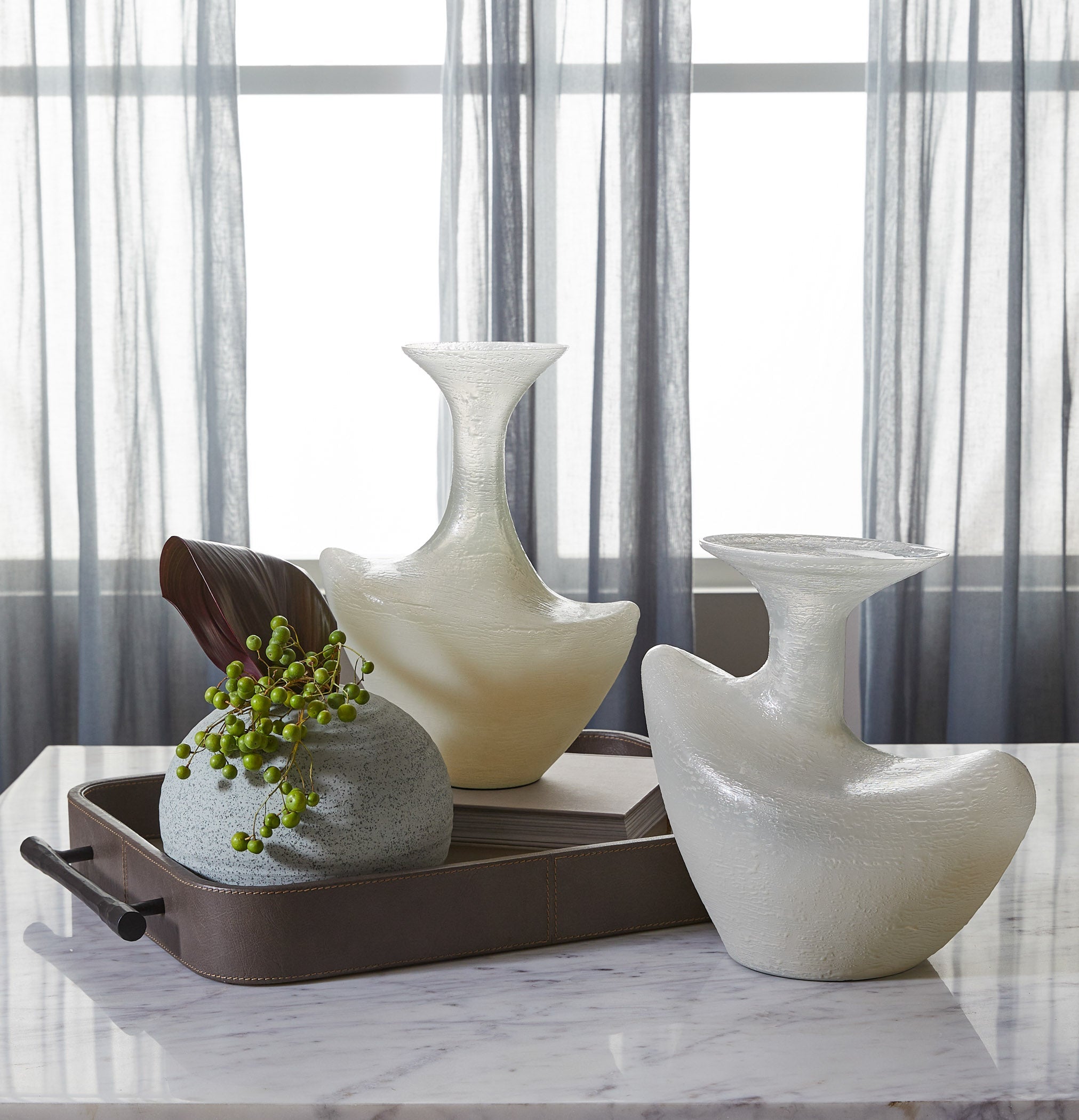 Cyan Design Taku 12100 Vase, Abstract Colored Glass, Icy Teal