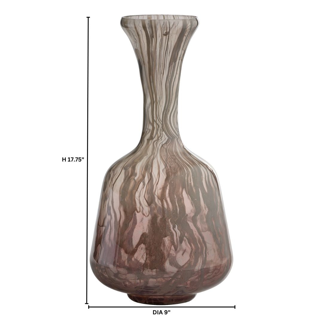 Cyan Design Billow 12104 Vase, Bottleneck Shape, Grey Swirl
