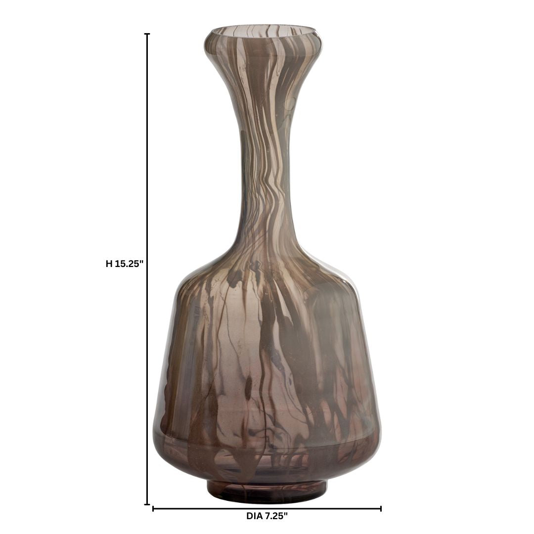 Cyan Design Billow 12105 Vase, Bottleneck Shape, Grey Swirl