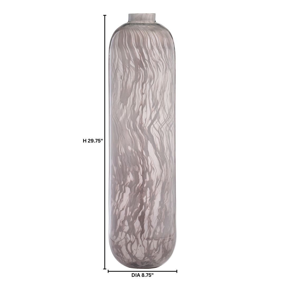 Cyan Design 12106 Vase, Large-Scale Transparency, Cased Glass, Grey Swirl