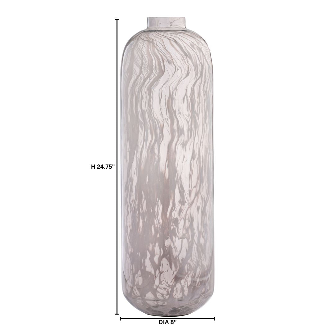 Cyan Design 12107 Vase, Large Scale, Flat Bottom, Grey Swirl