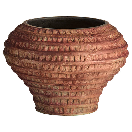 Cyan Design 12113 Vase, Rustic Horizontal Channels, Aged Ochre