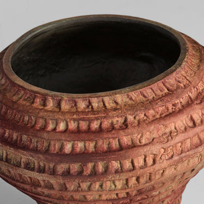 Cyan Design 12113 Vase, Rustic Horizontal Channels, Aged Ochre