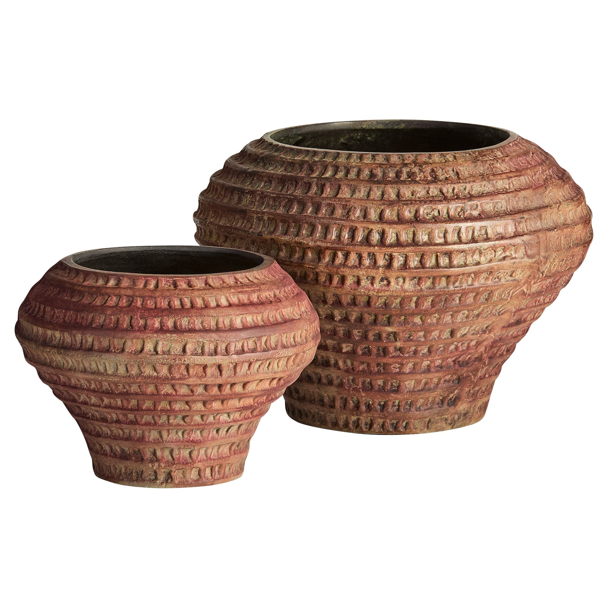 Cyan Design 12113 Vase, Rustic Horizontal Channels, Aged Ochre