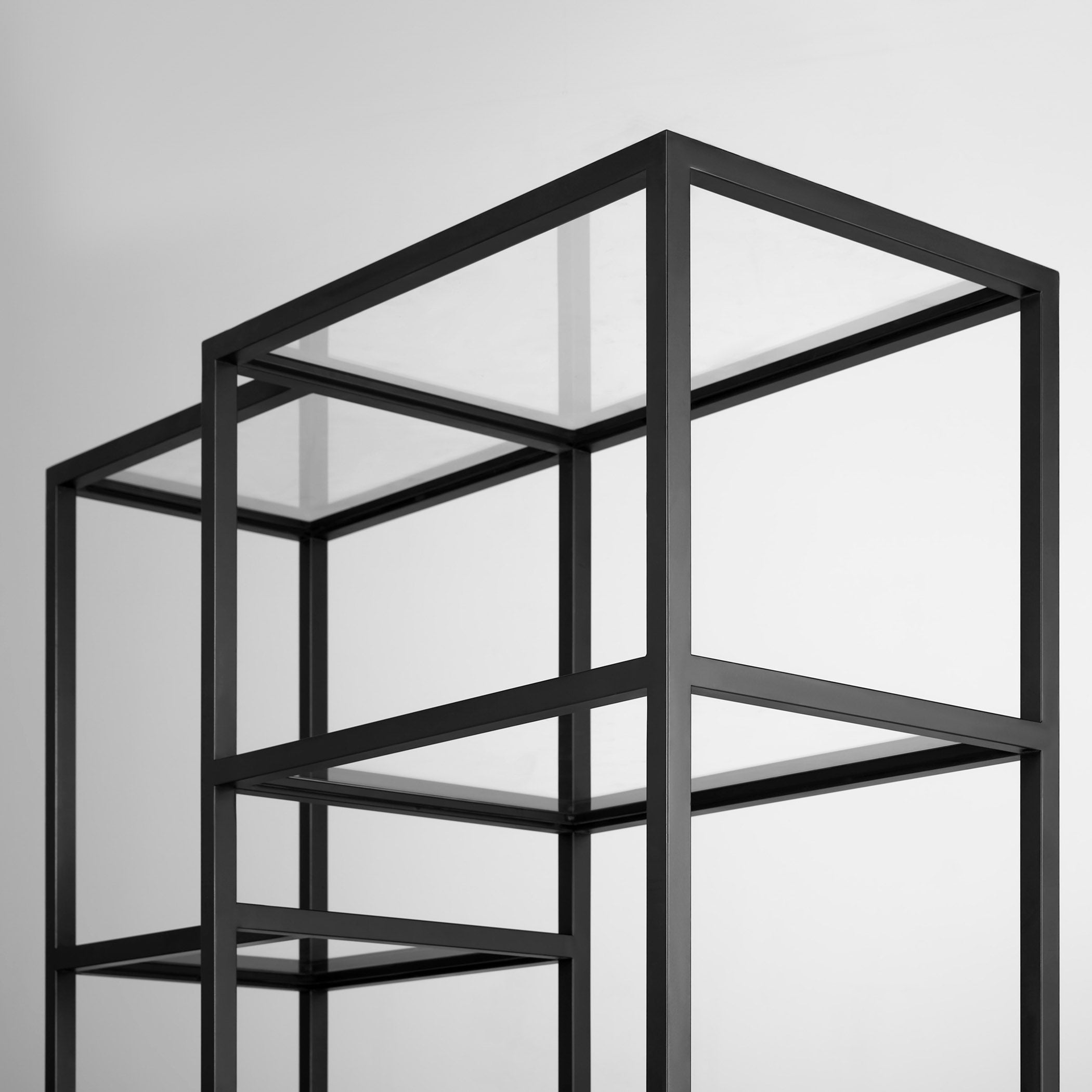 Cyan Design 12116 Etagere, Fixed Glass Shelves, Matte Black Finish