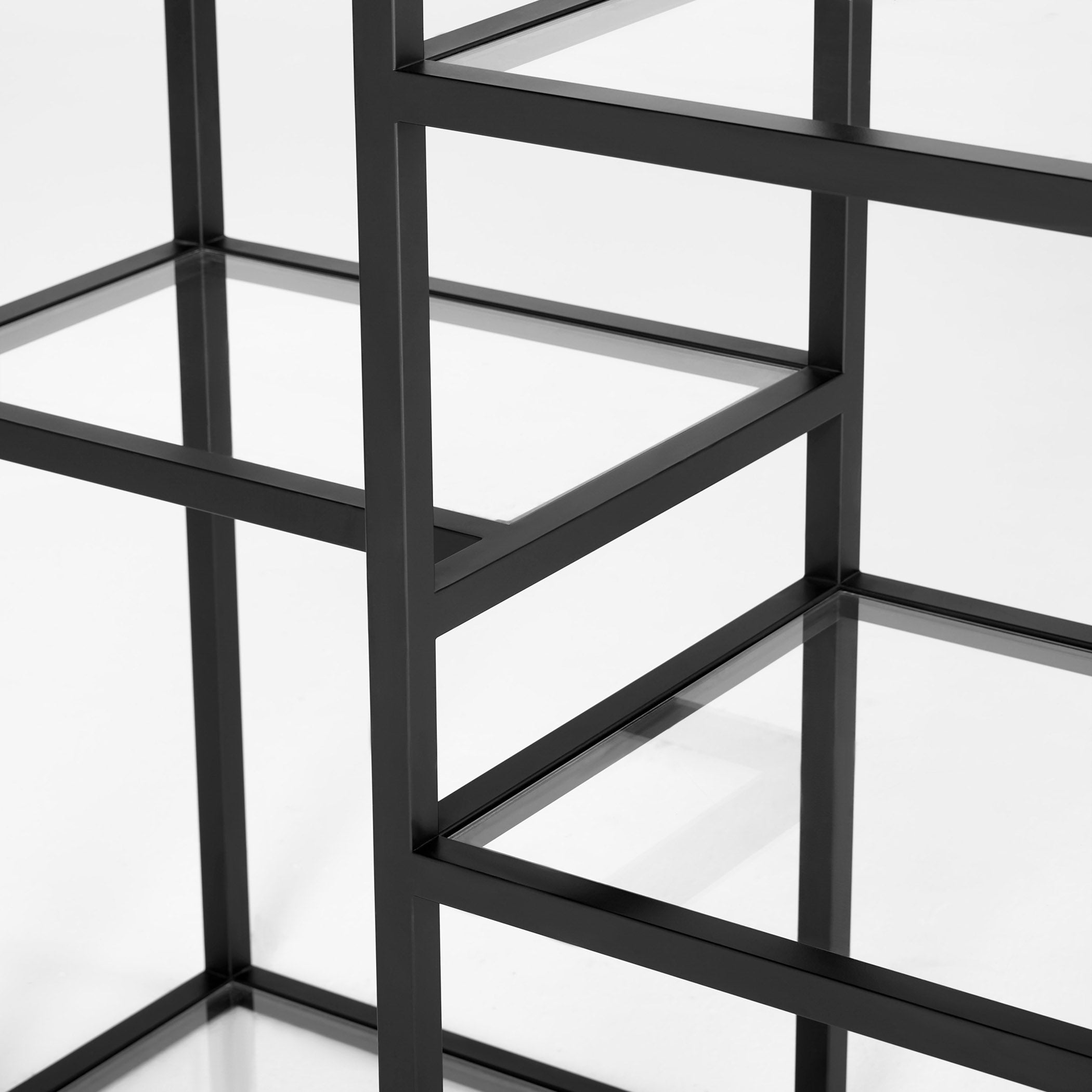 Cyan Design 12116 Etagere, Fixed Glass Shelves, Matte Black Finish
