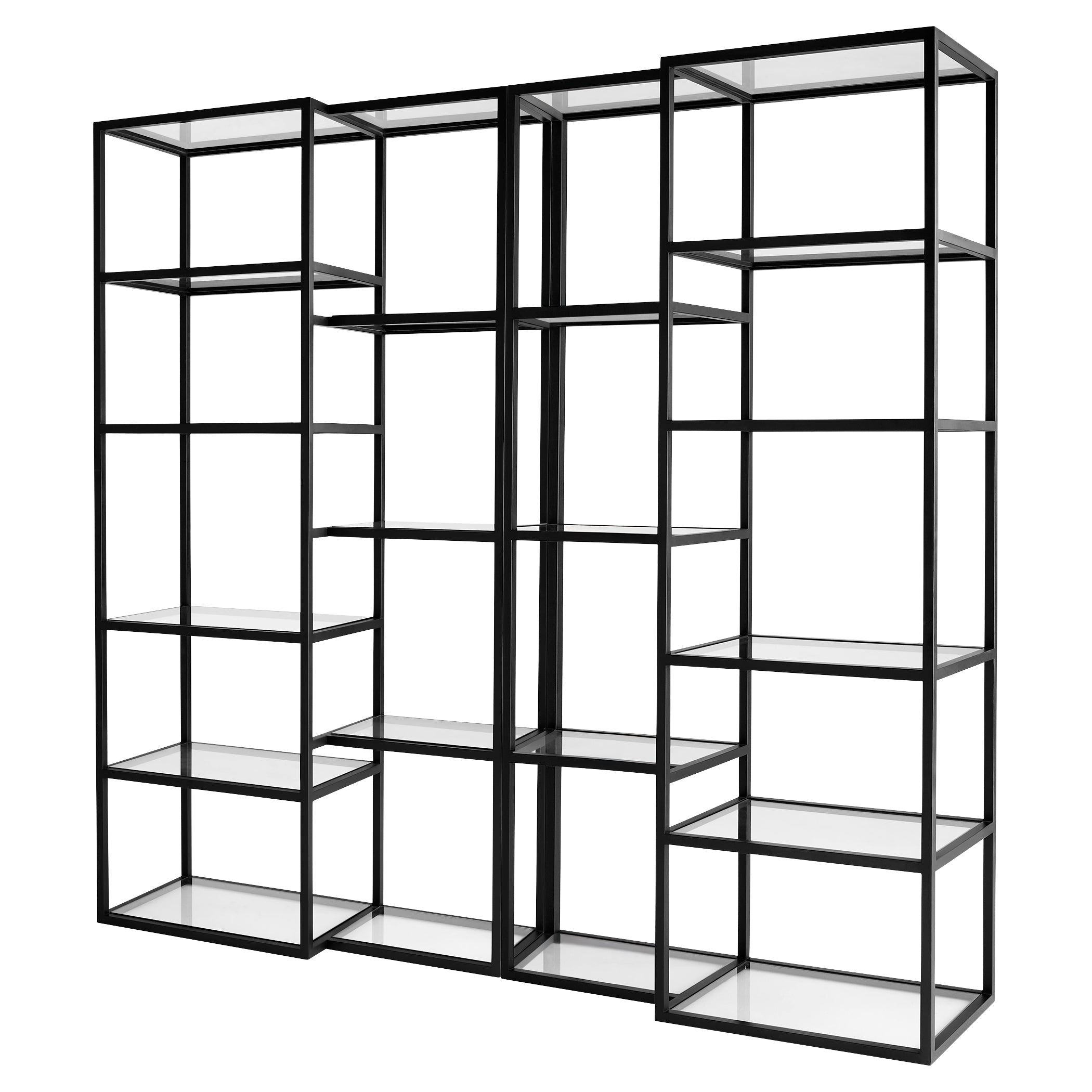 Cyan Design 12116 Etagere, Fixed Glass Shelves, Matte Black Finish