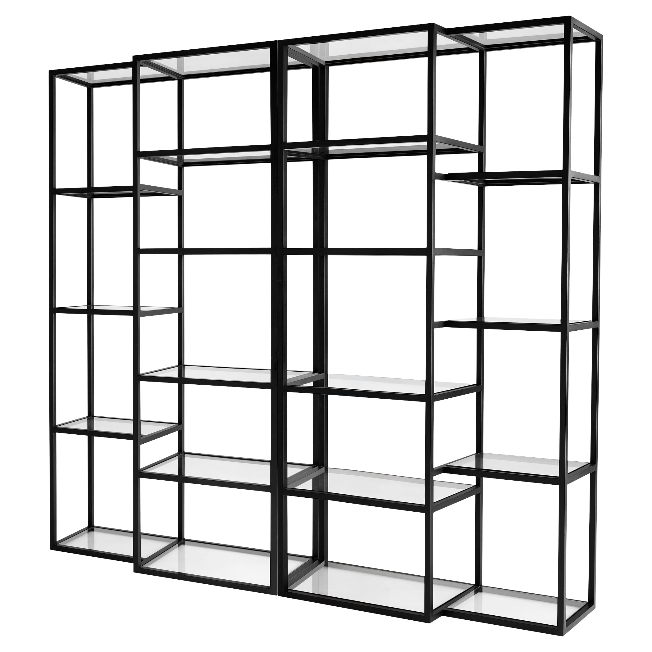 Cyan Design 12116 Etagere, Fixed Glass Shelves, Matte Black Finish
