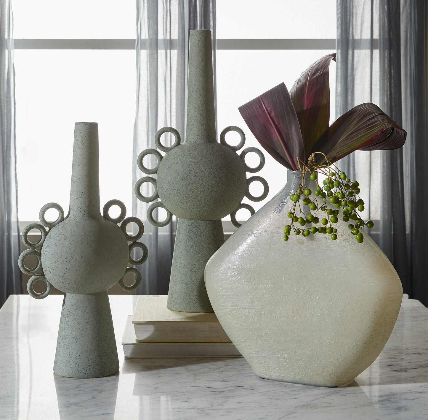 Cyan Design 12132 Vase, Ringlets, Sage Green, Celadon