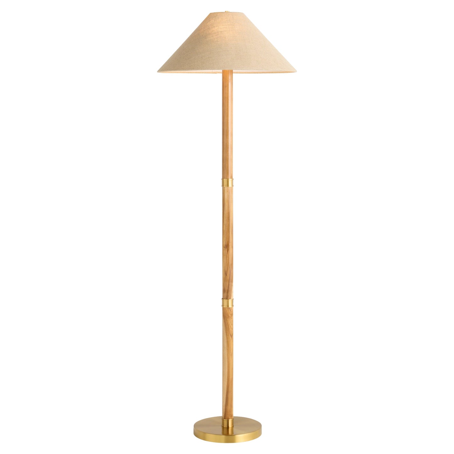 Cyan Design Broadway 12138 Floor Lamp, UL Damp Rated, Antique Brass|Teak