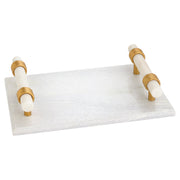 Cyan Design 12153 Trays, Repurposed Marble, White | Brass