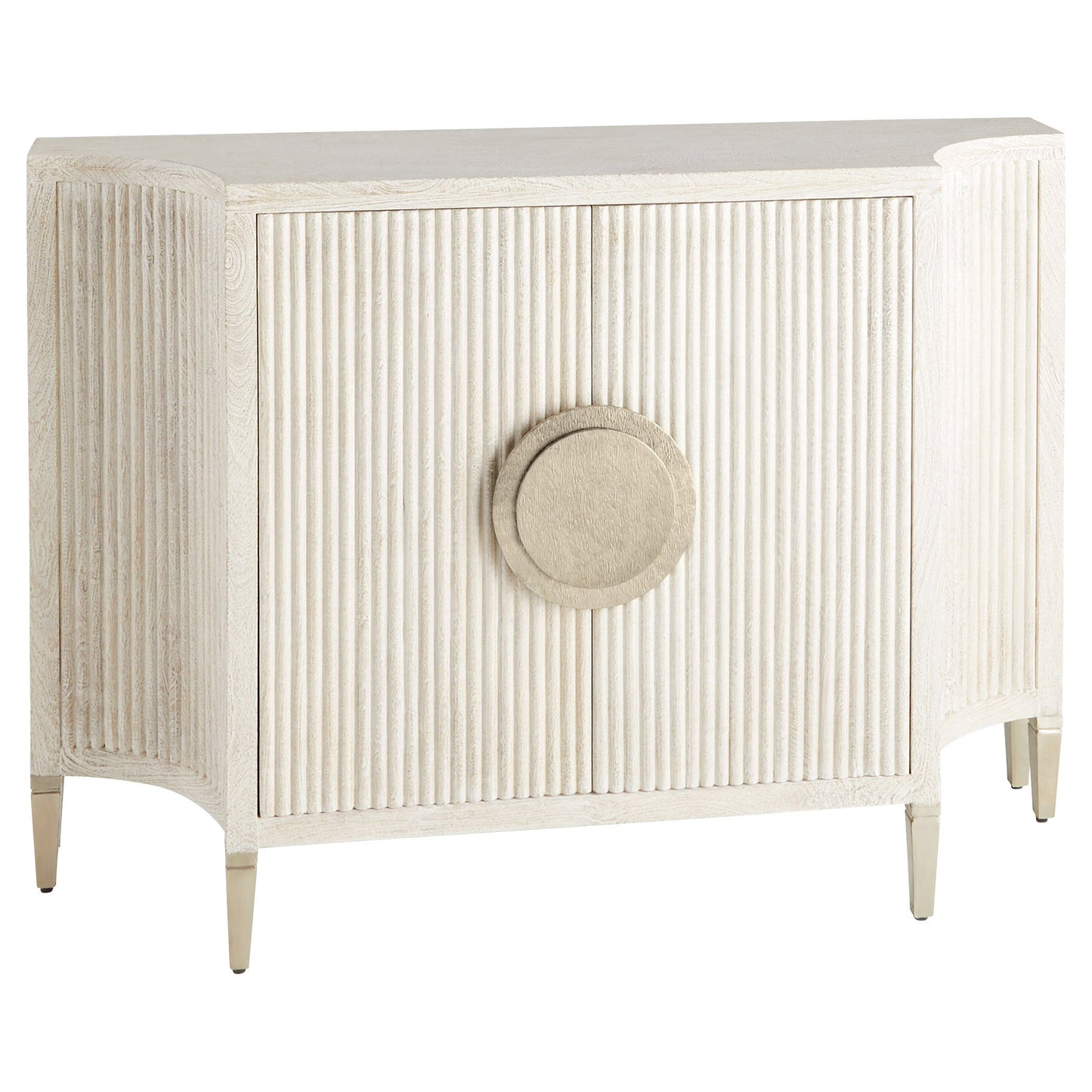 Cyan Design Estriada 12156 Cabinet, Cerused Mango Wood | White Metal