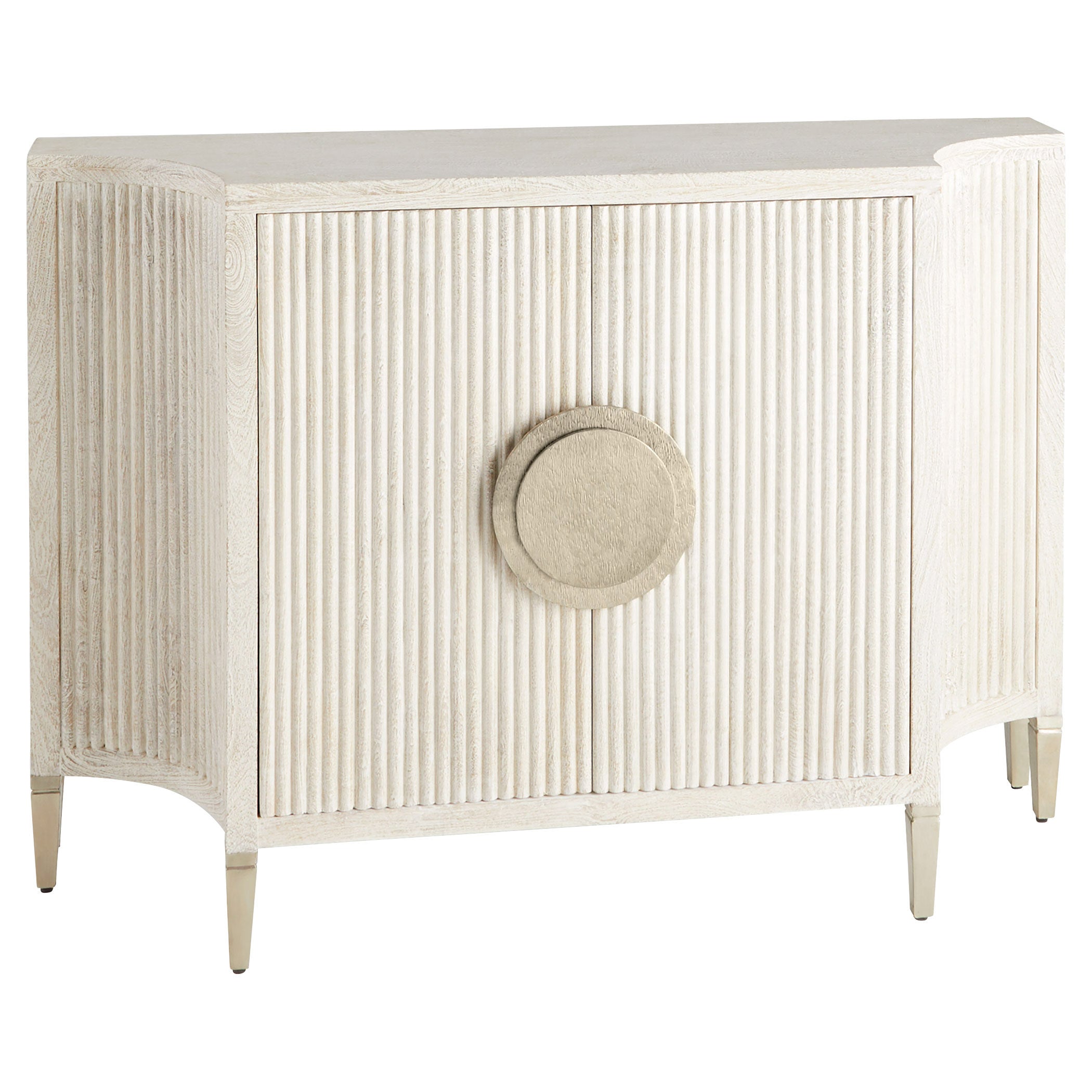 Cyan Design Estriada 12156 Cabinet, Cerused Mango Wood | White Metal