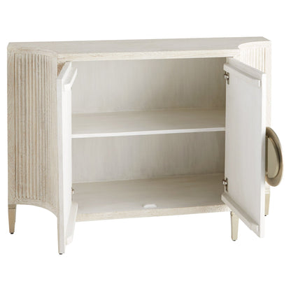 Cyan Design Estriada 12156 Cabinet, Cerused Mango Wood | White Metal