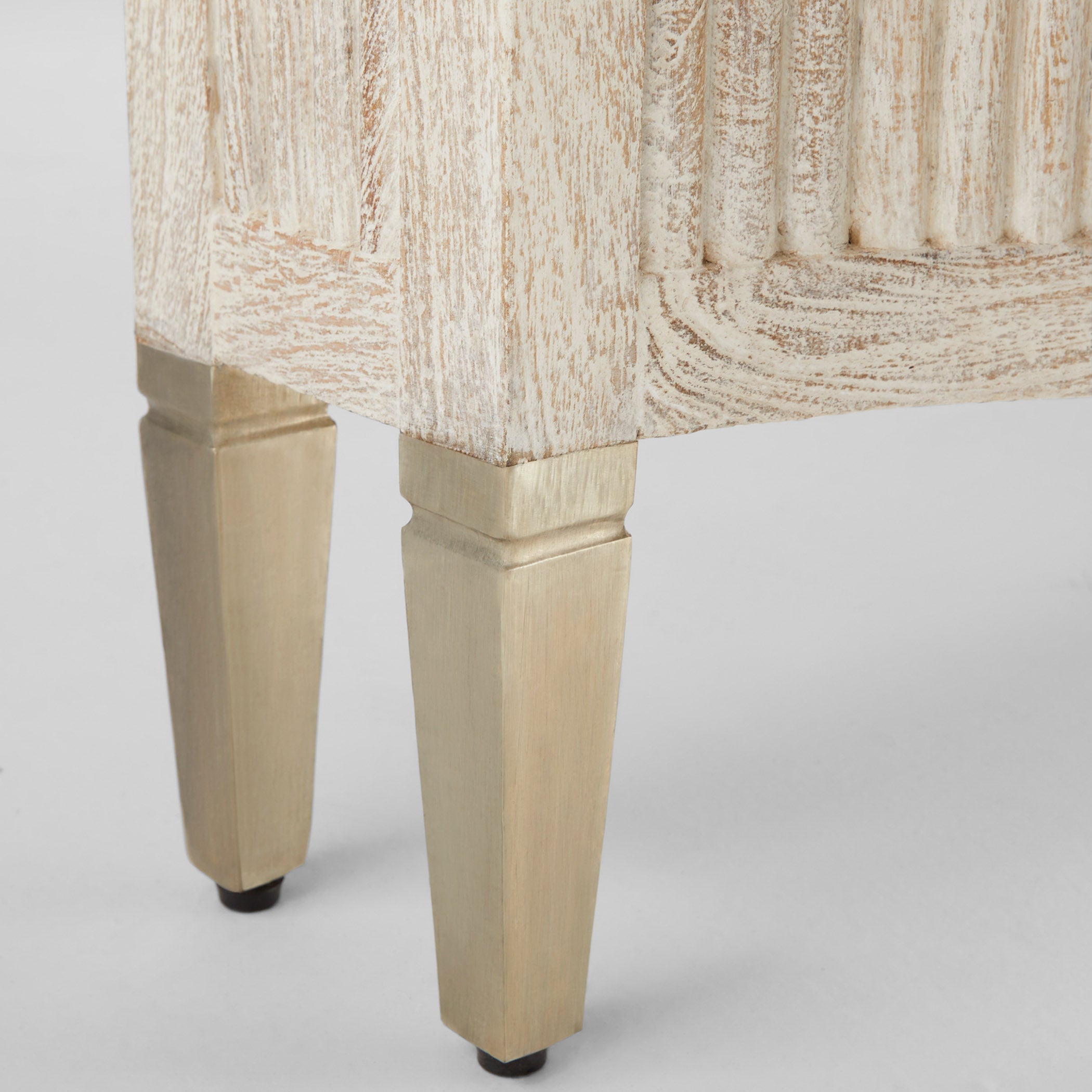 Cyan Design Estriada 12156 Cabinet, Cerused Mango Wood | White Metal