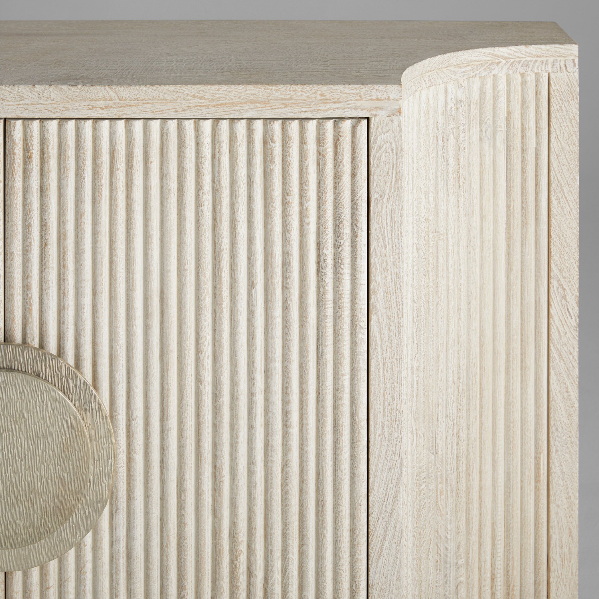 Cyan Design Estriada 12156 Cabinet, Cerused Mango Wood | White Metal