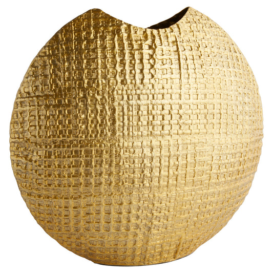 Cyan Design 12160 Vase, Home Decor, Geometric Pattern, Satin Gold