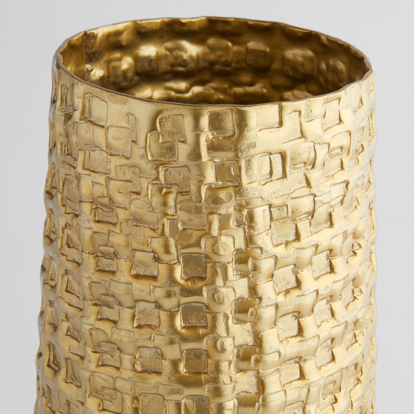 Cyan Design 12163 Vase, Home Decor, Embossed Geometric Pattern, Gold