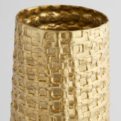 Cyan Design 12163 Vase, Home Decor, Embossed Geometric Pattern, Gold