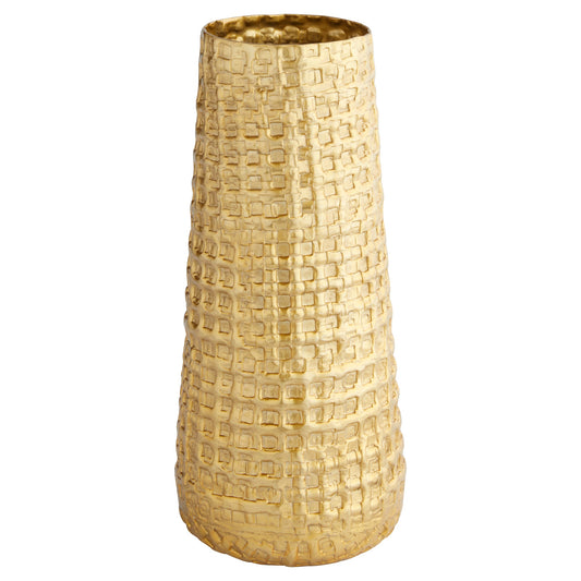 Cyan Design 12163 Vase, Home Decor, Embossed Geometric Pattern, Gold