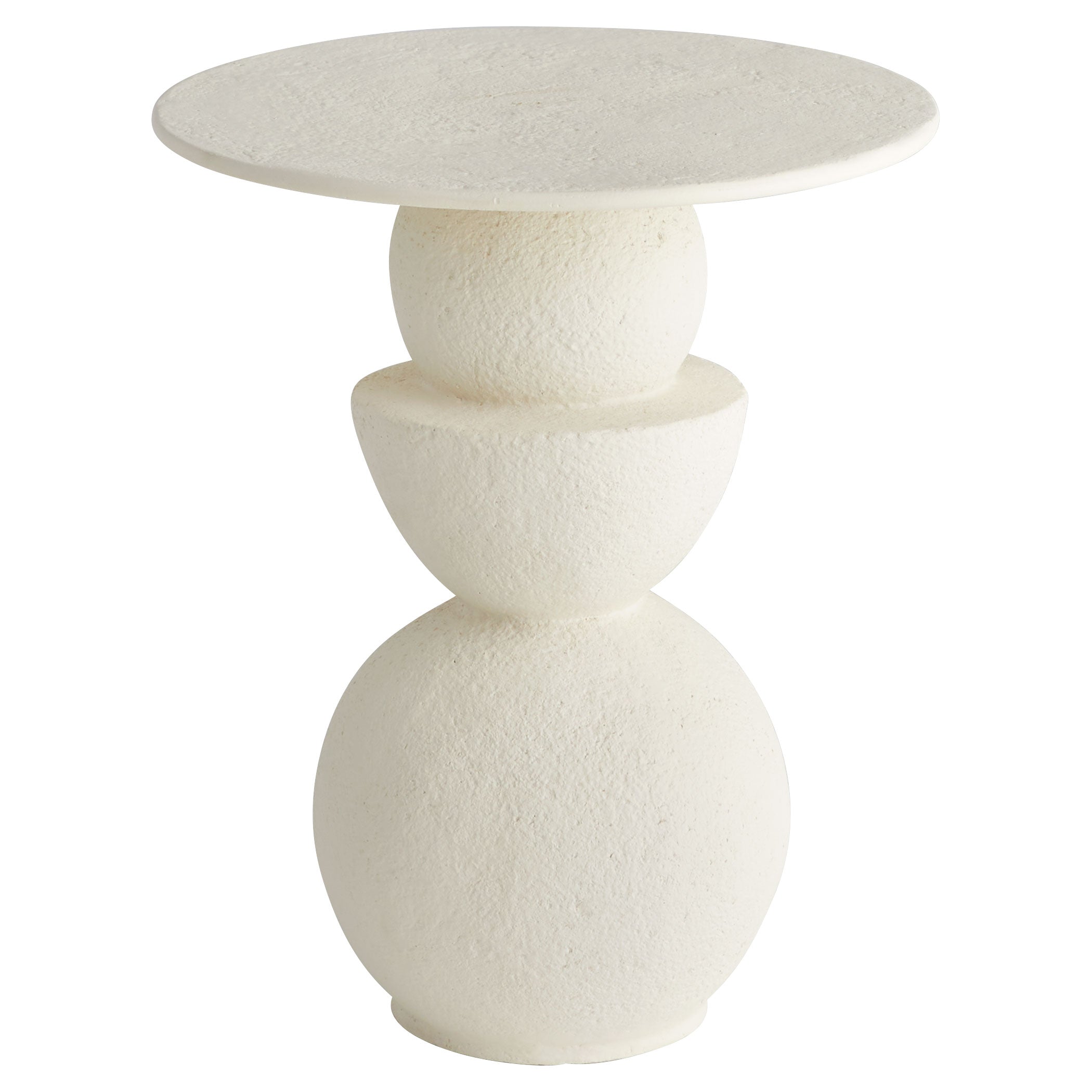 Cyan Design 12170 Side Table, Hemisphere, Hand Applied Texture, Off-White