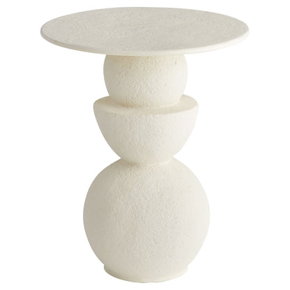 Cyan Design 12170 Side Table, Hemisphere, Hand Applied Texture, Off-White